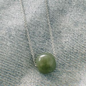 Jade bead on 925 silver chain